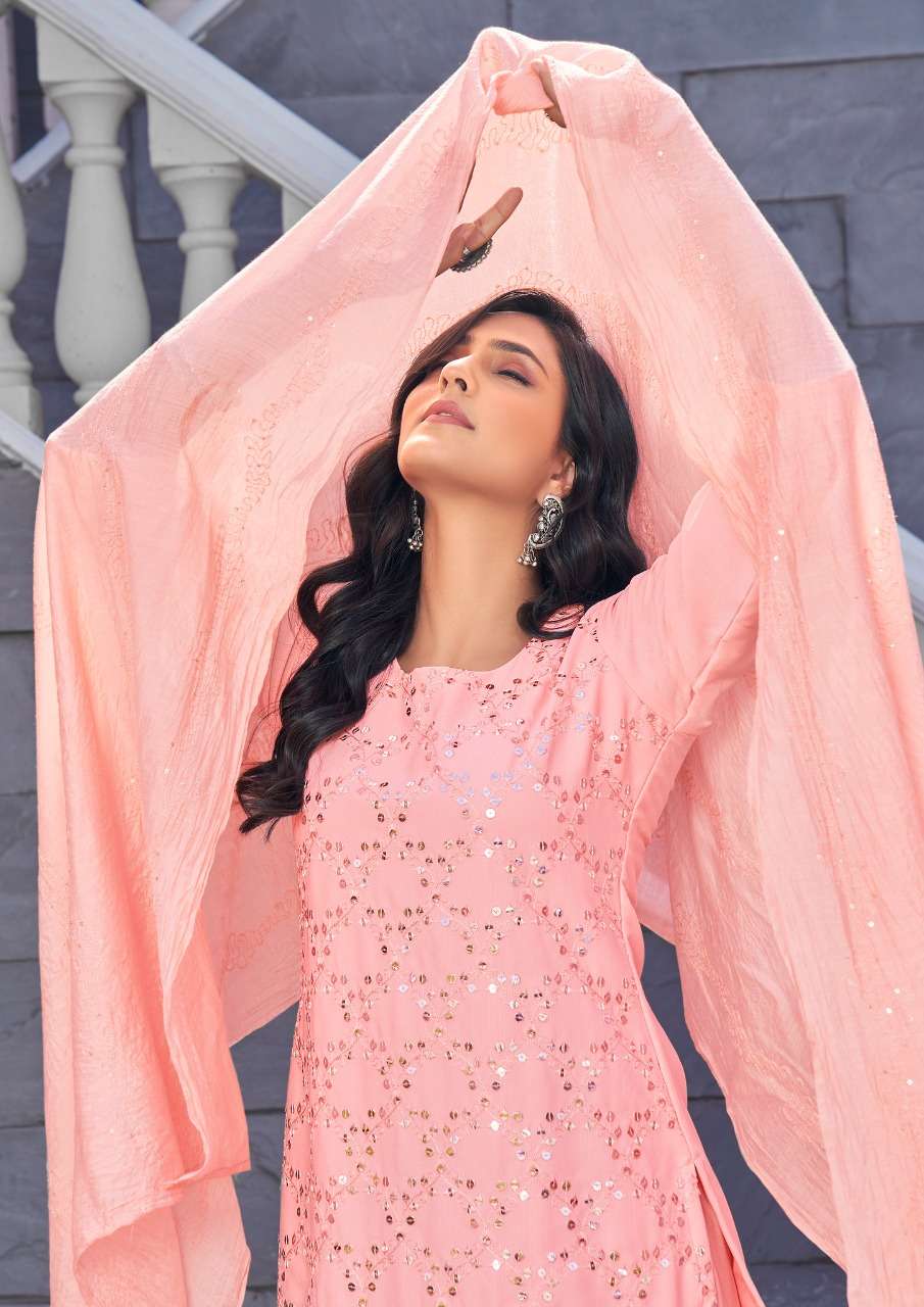 Anieya-Kavya Vol-1-Georgette-Mirror Work-Kurti-Sharara-Dupatta-1005-C